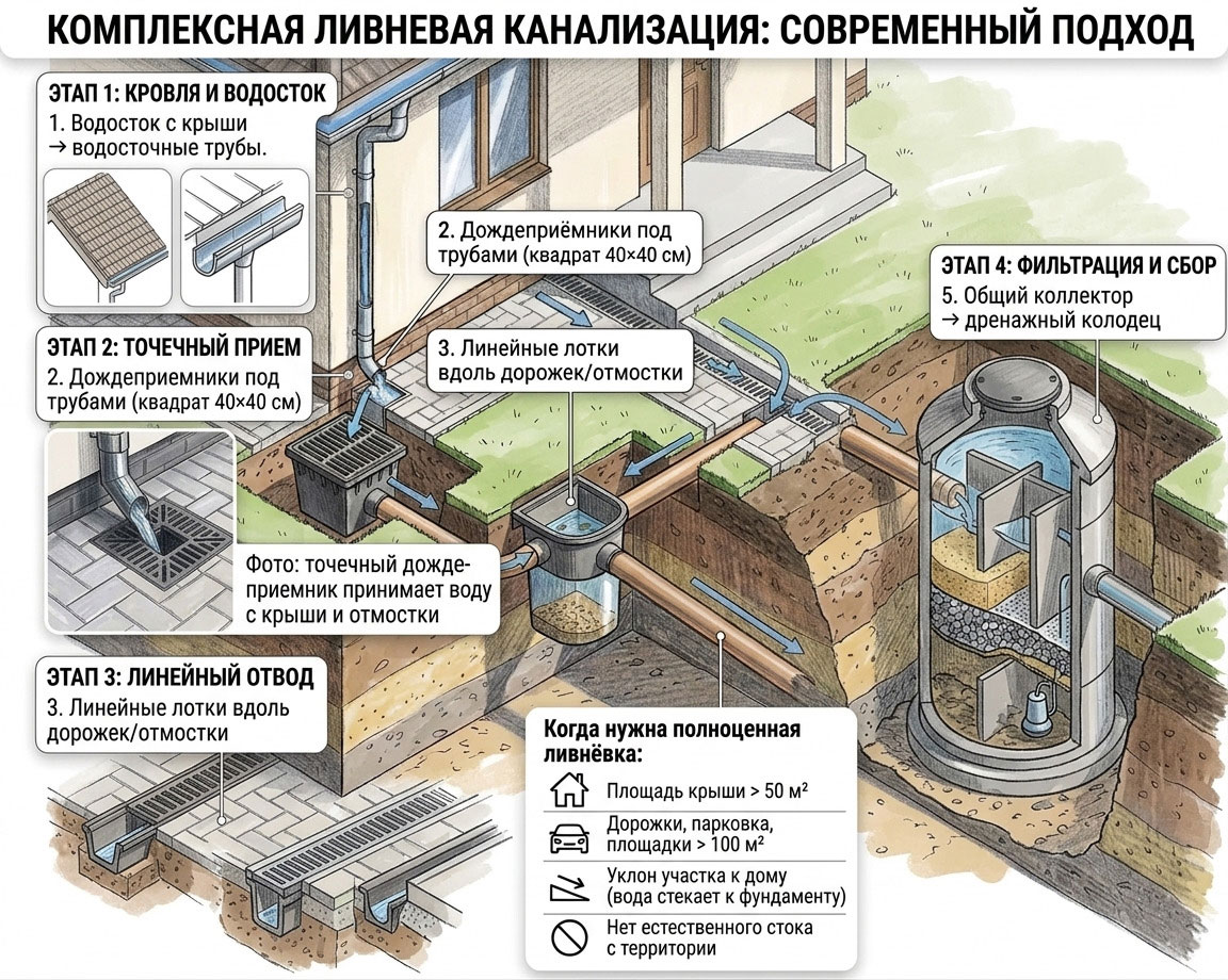 Дренаж на участке своими руками: пошаговая инструкция и схема