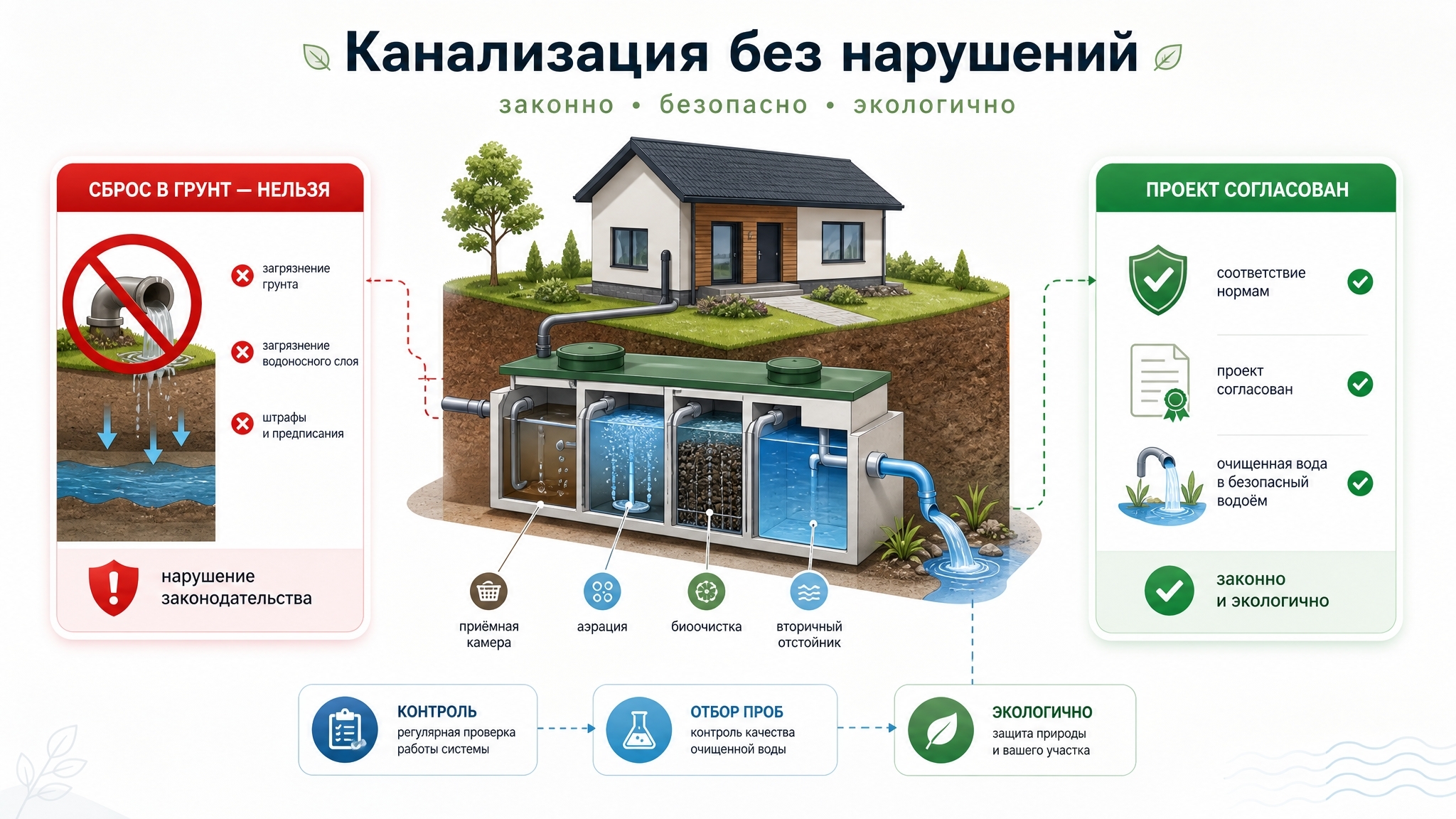 Септик для водоохранной зоны: требования, выбор и монтаж